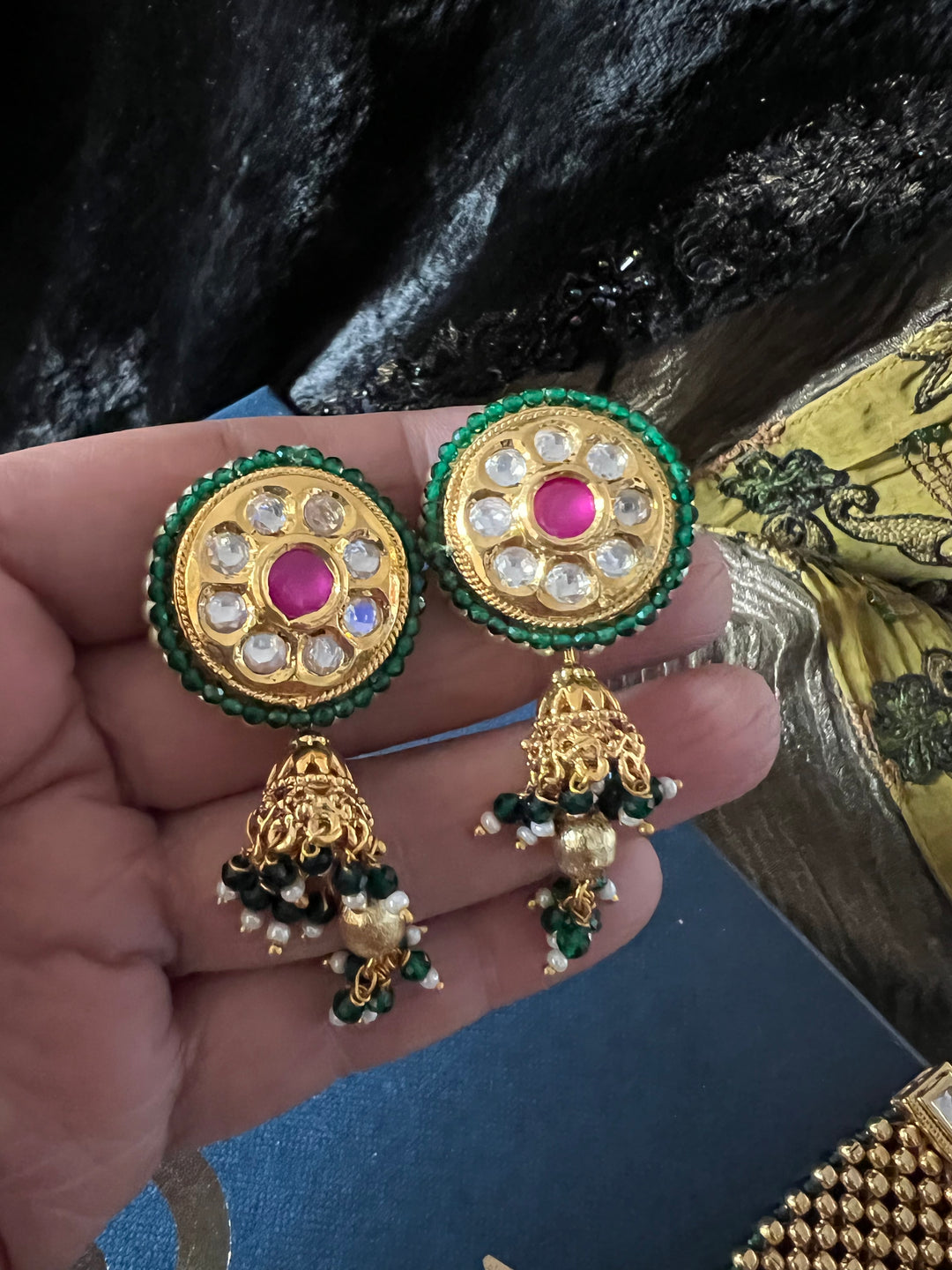 Elegant Kundan Choker with Jhumka Earrings