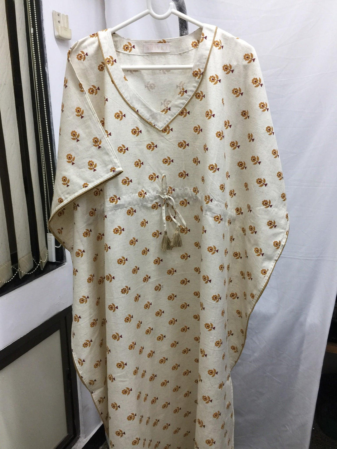 Indian Print Cotton Kaftan - SHIVKA