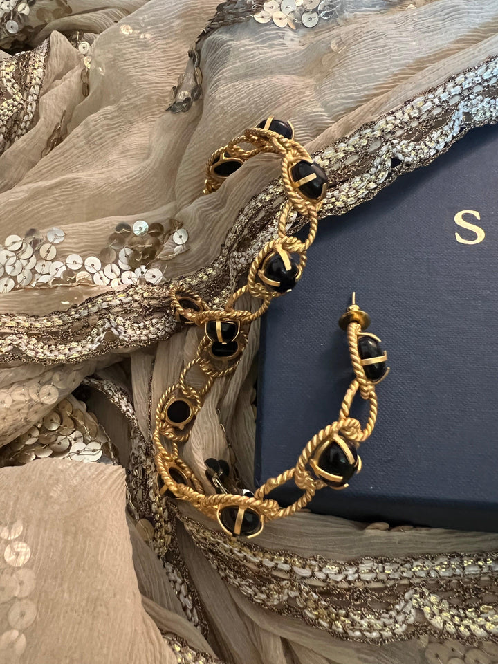 Onyx Designer Hoops - SHIVKA