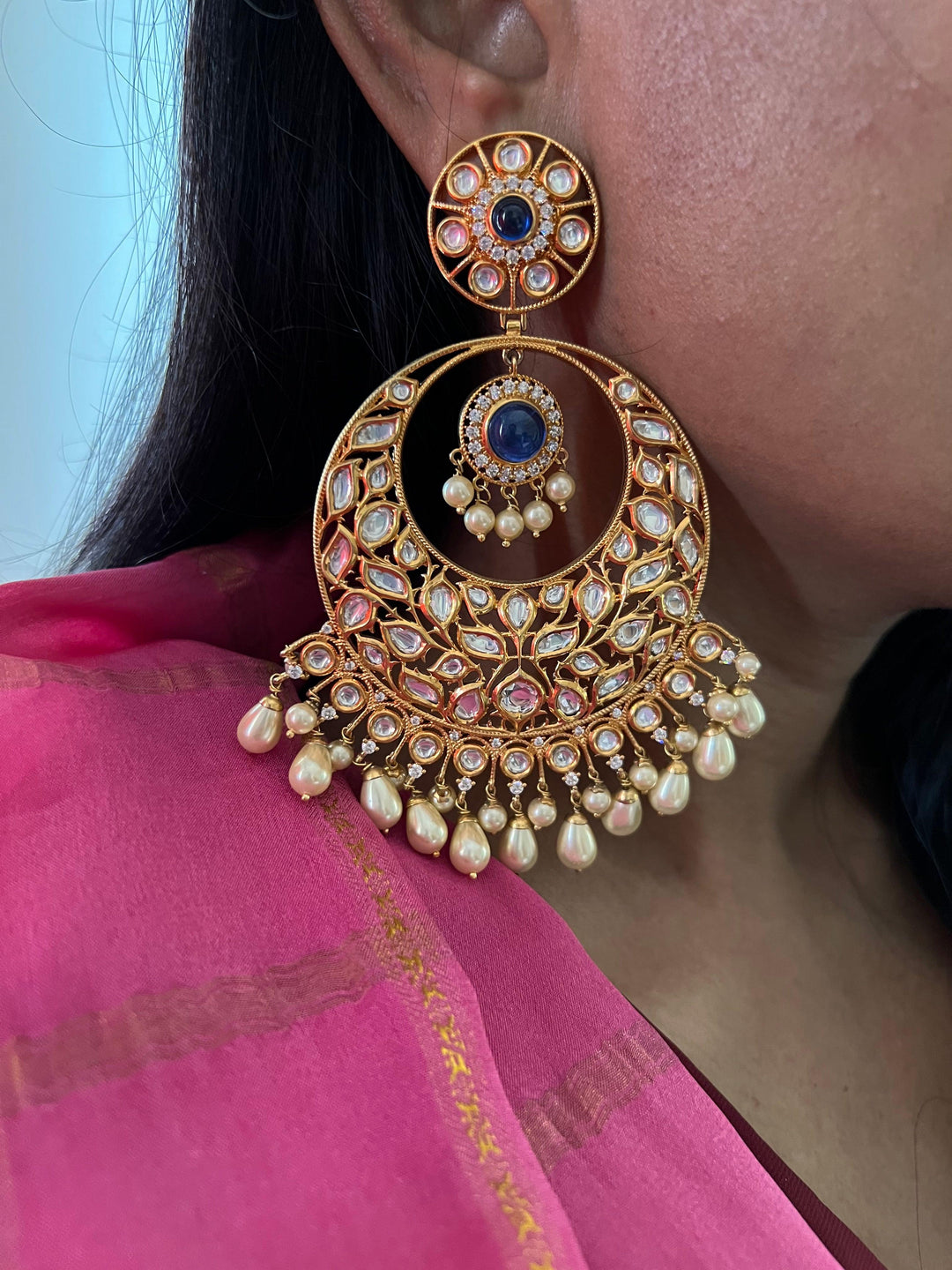 Statement Kundan Danglers - SHIVKA