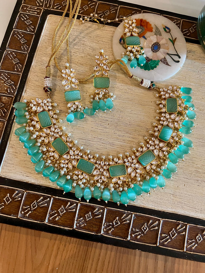 Royal Bridal Choker Necklace with Earrings and Maangtikka