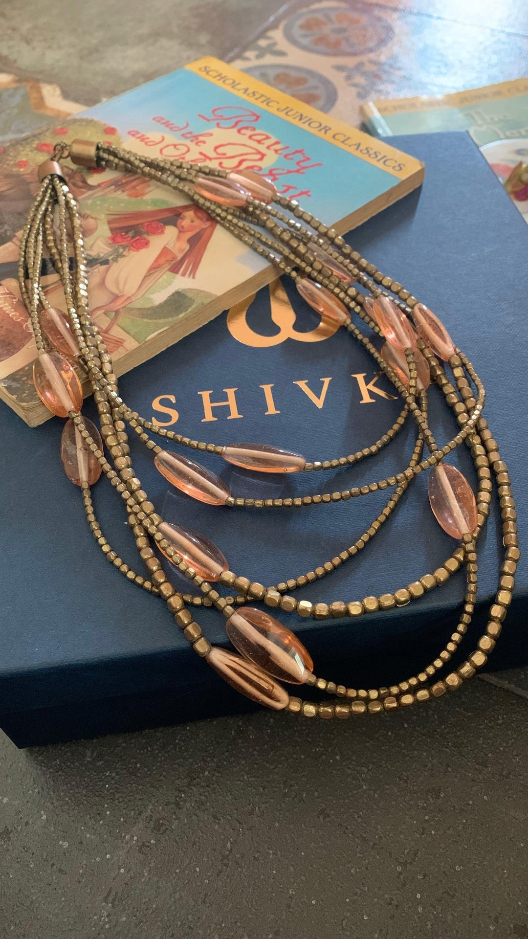 Statement Asymmetric Beaded Necklace - SHIVKA