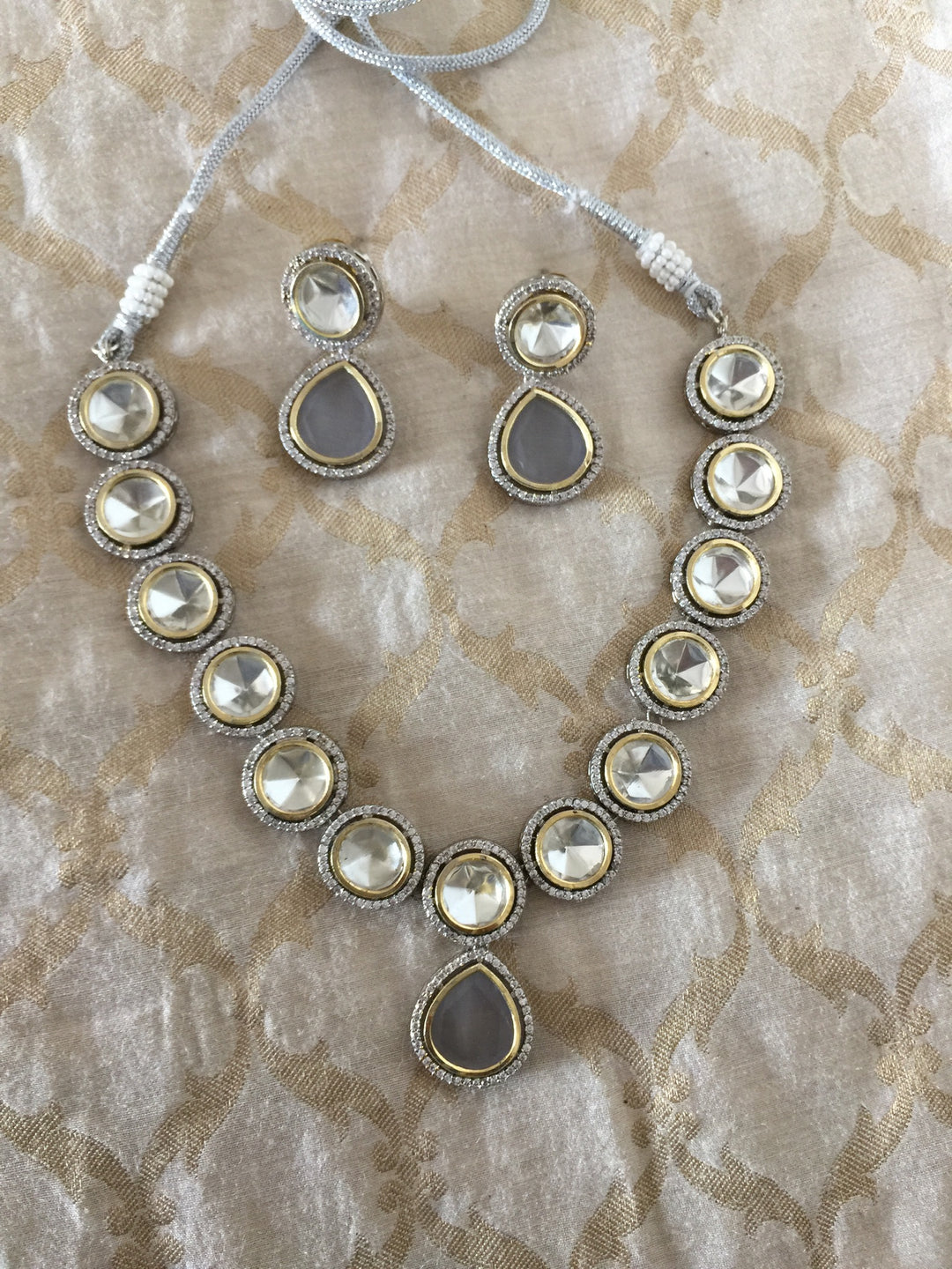 Victorian Kundan Necklace with Earrings