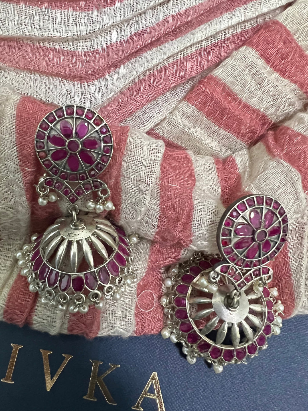 Gorgeous Silver Tone Jhumkas