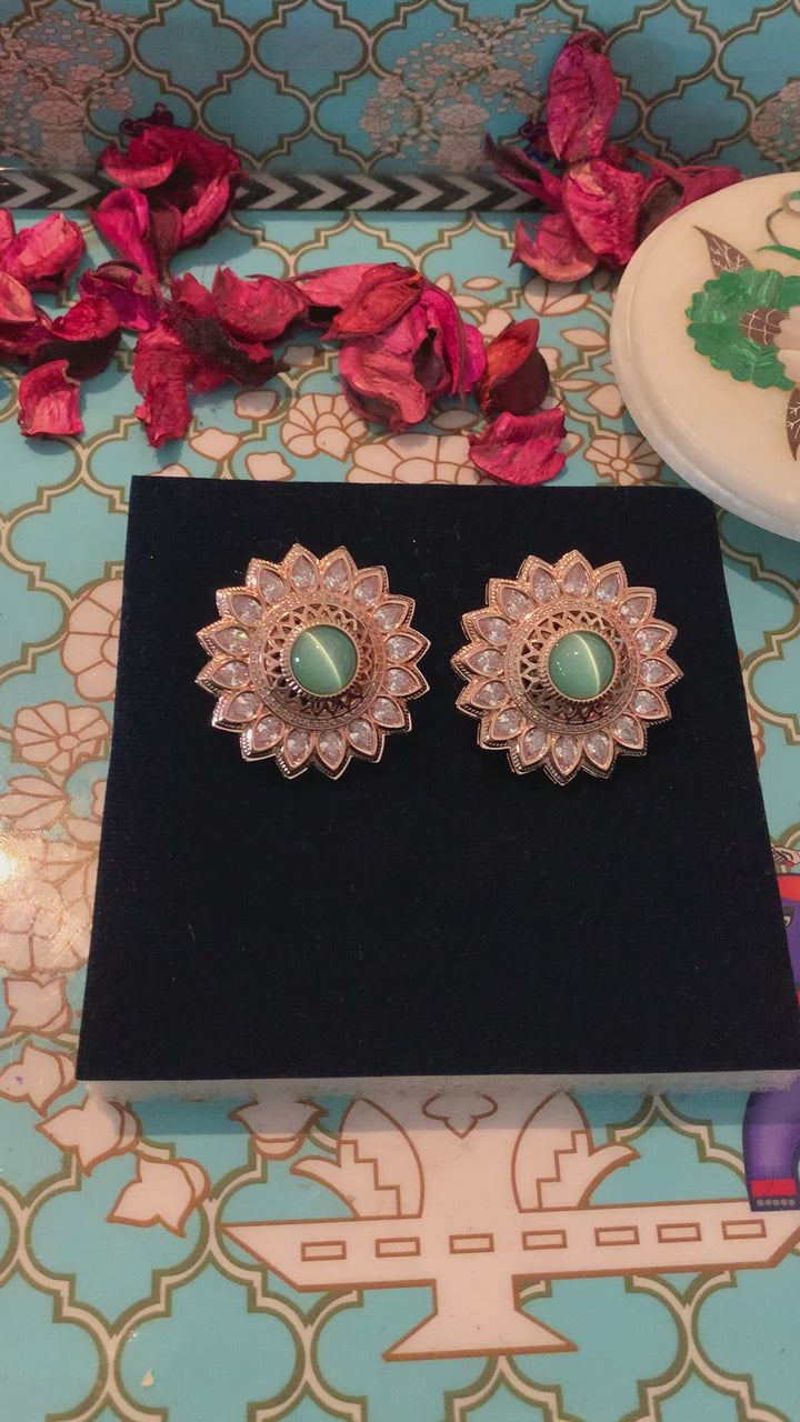 Sea Green Statement Studs