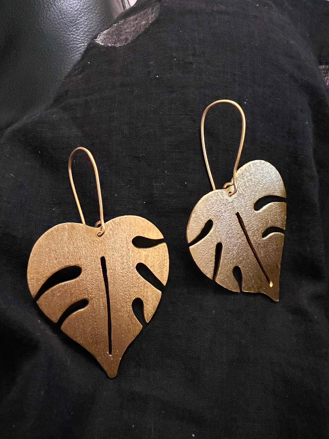 Gold Tone Leaf Danglers
