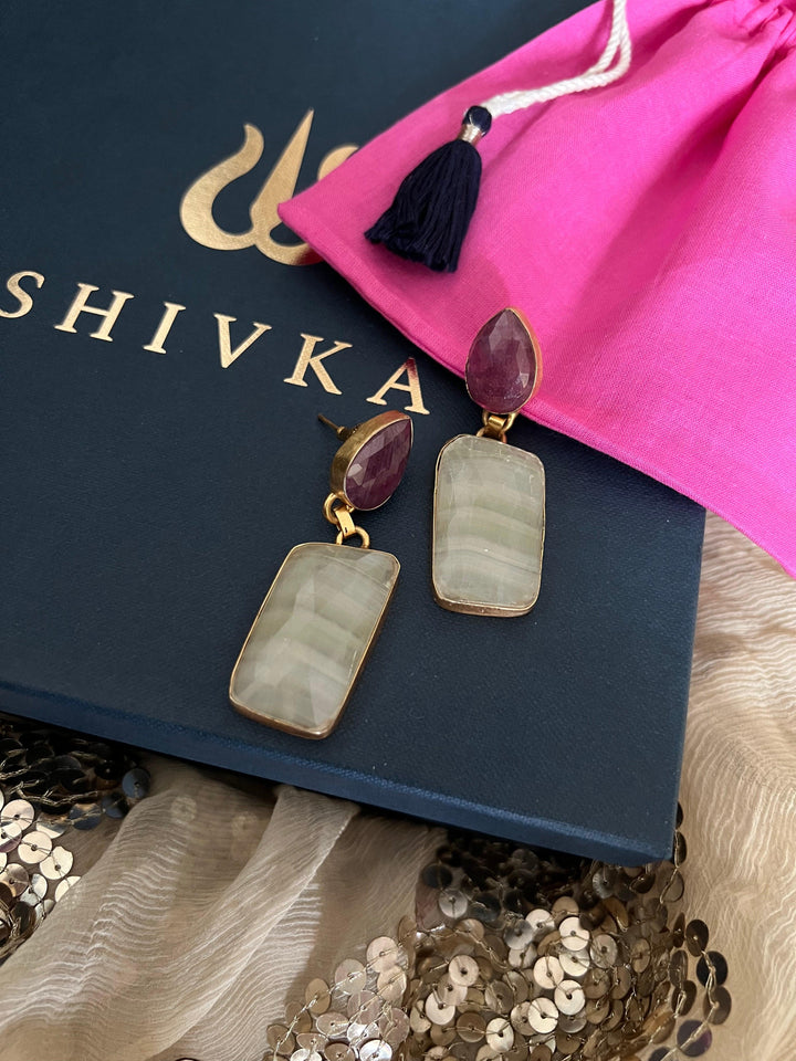 Premium Ruby and Sapphire Earrings - SHIVKA