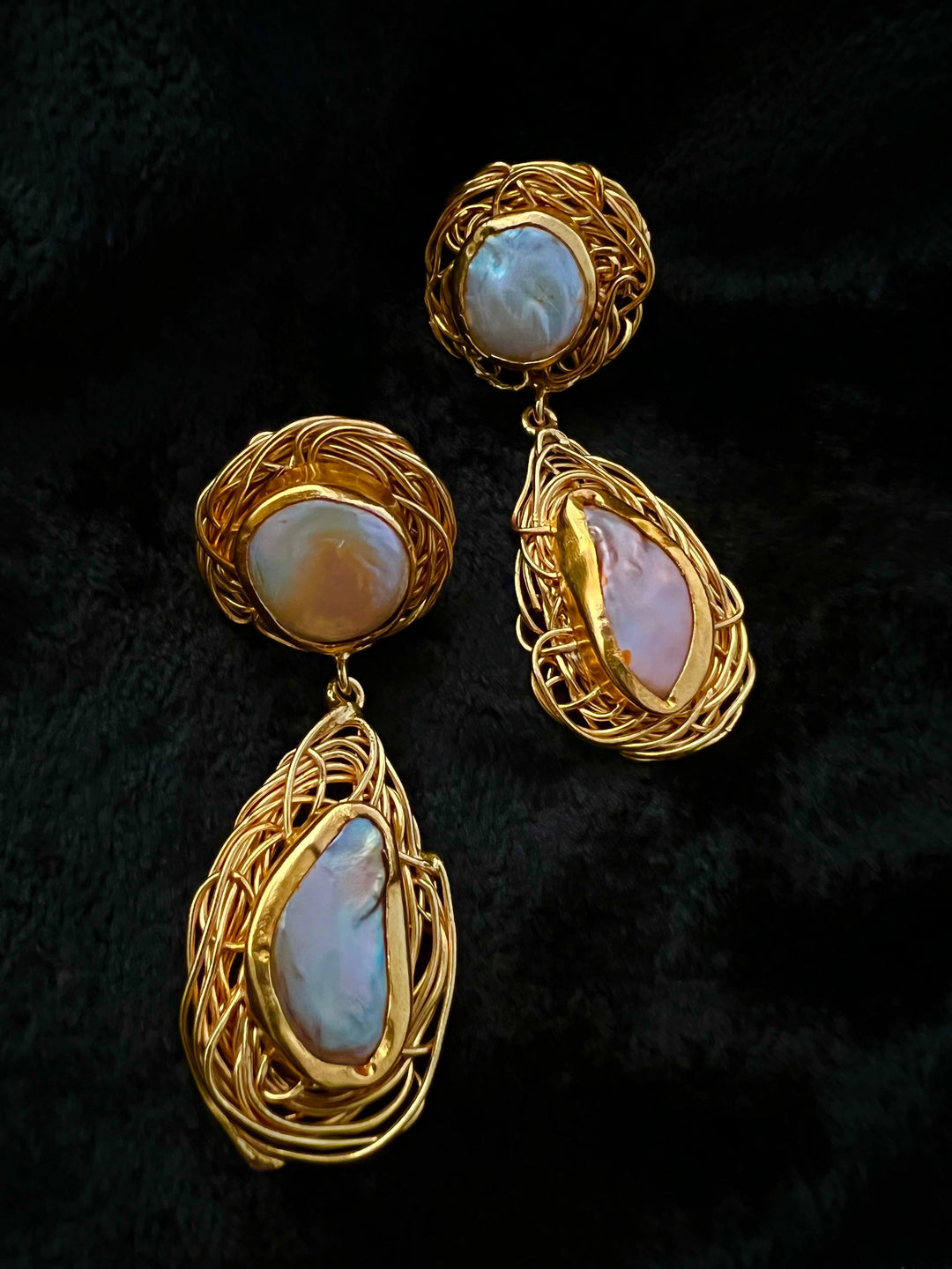 Vintage Mother of Pearl Earrings - SHIVKA