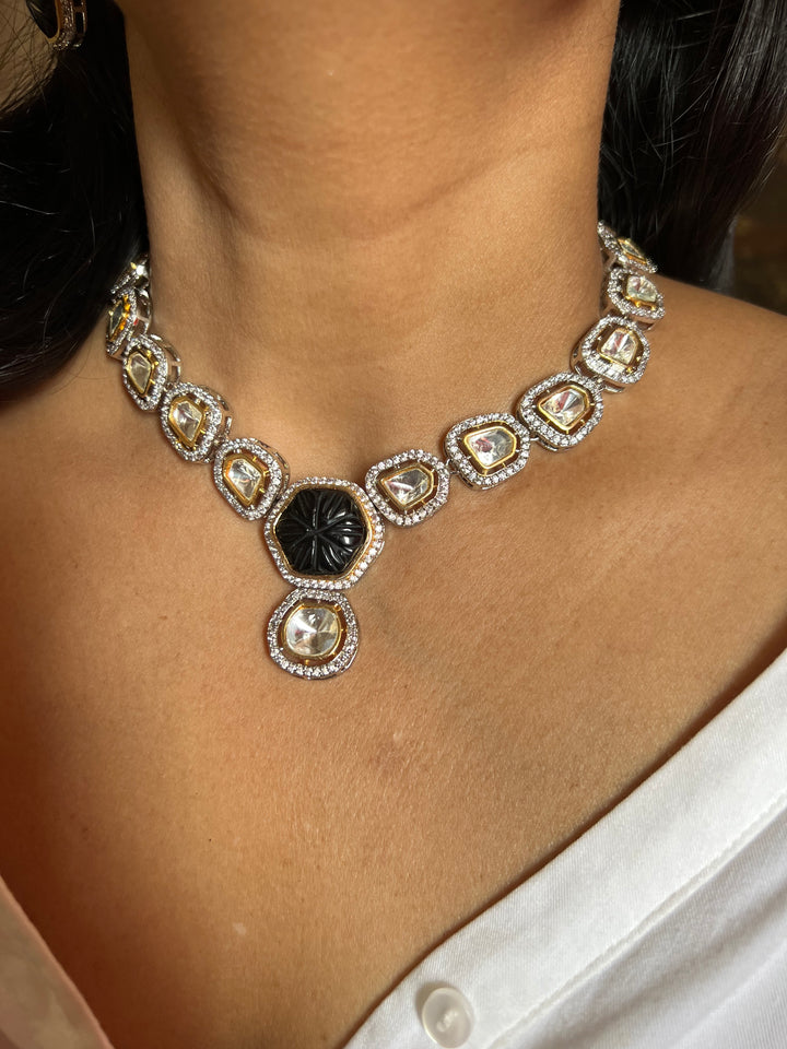 Victorian Kundan Necklace with Earrings