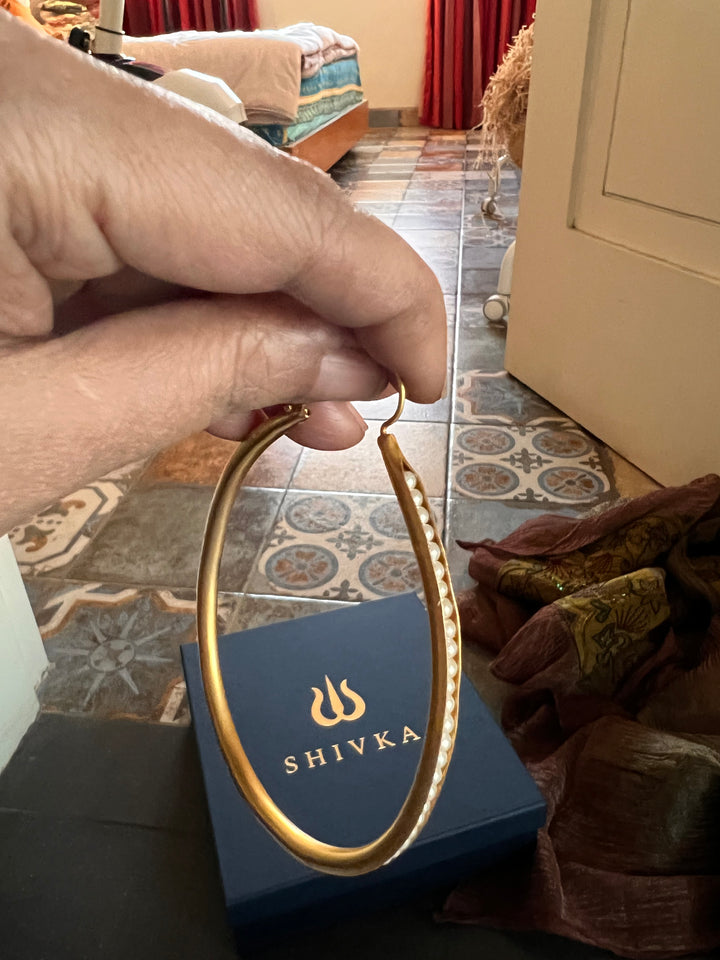 Designer Bold and Beautiful Pearl Hoops