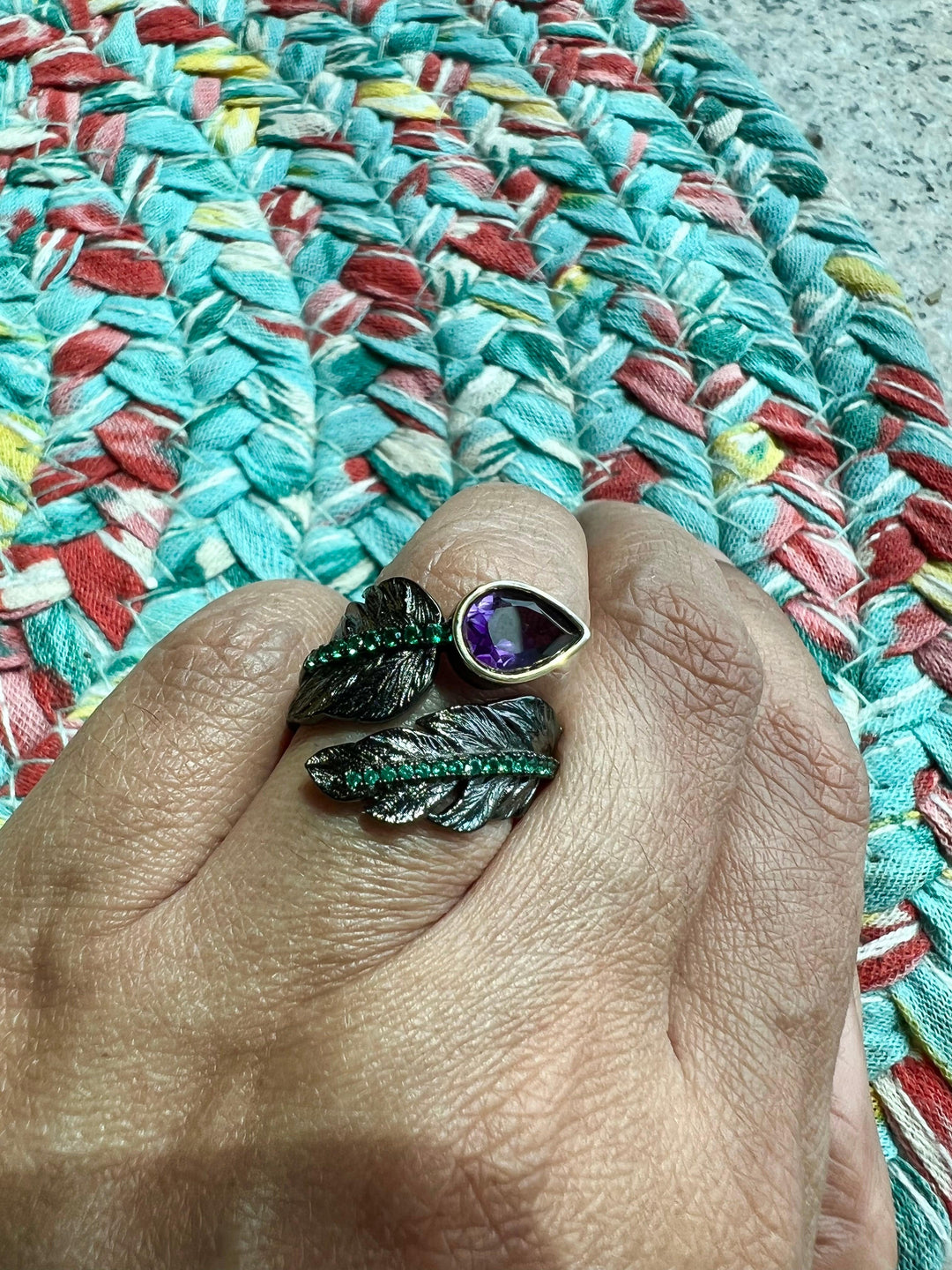 Vintage Pure 925 Silver Amethyst  Ring - SHIVKA