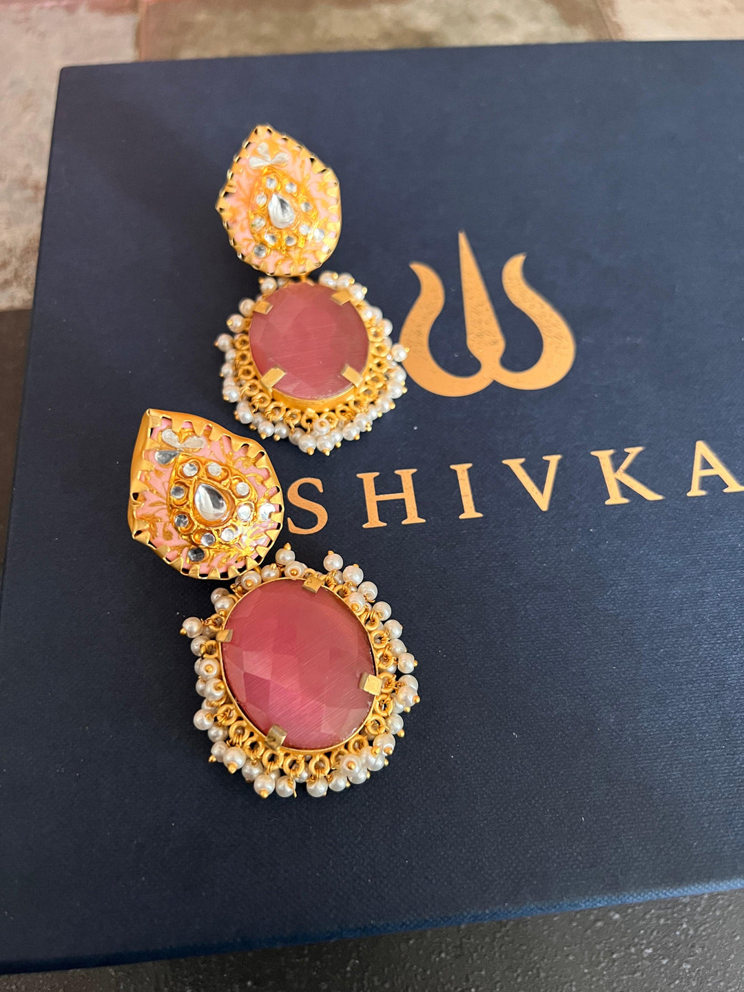 Pink Gemstone Earrings - SHIVKA