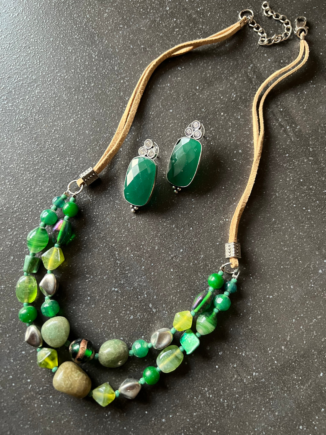 Beaded Necklace with studs