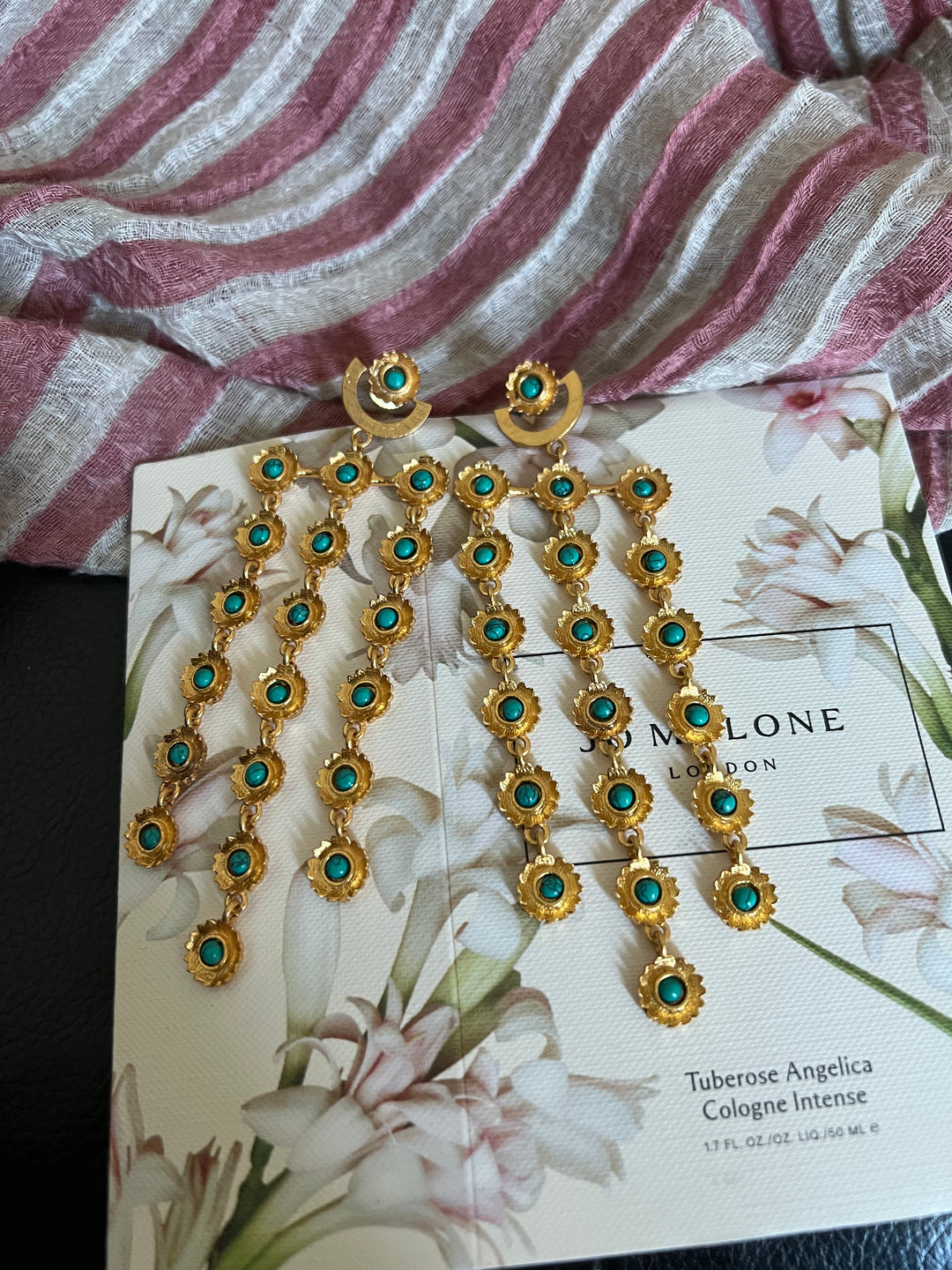 Statement Turquoise Flowers Earrings