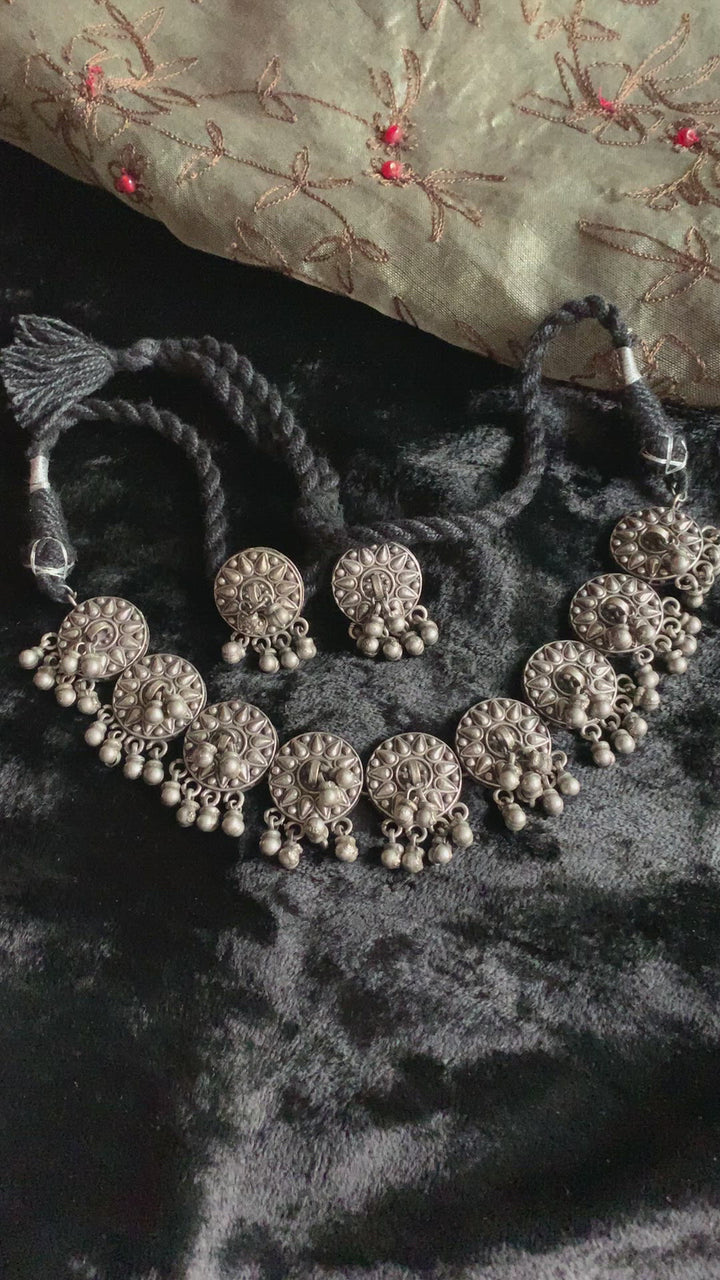 Vintage Ghungroo Necklace with Earrings