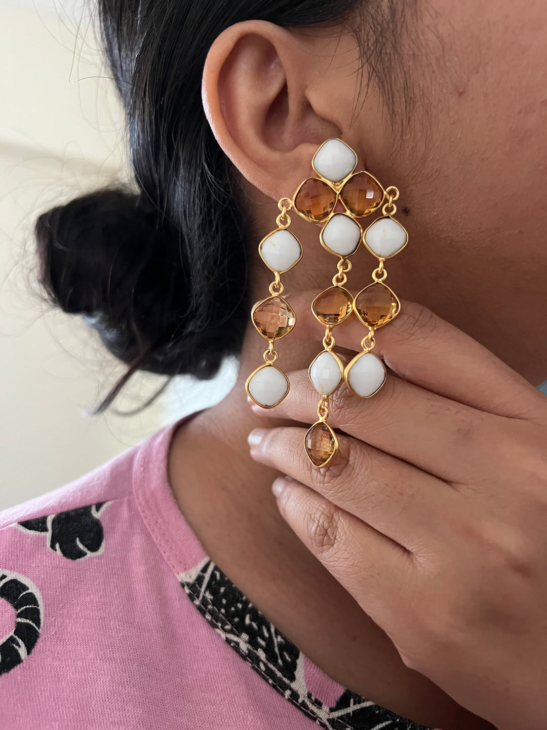 Statement Gemstones Earrings