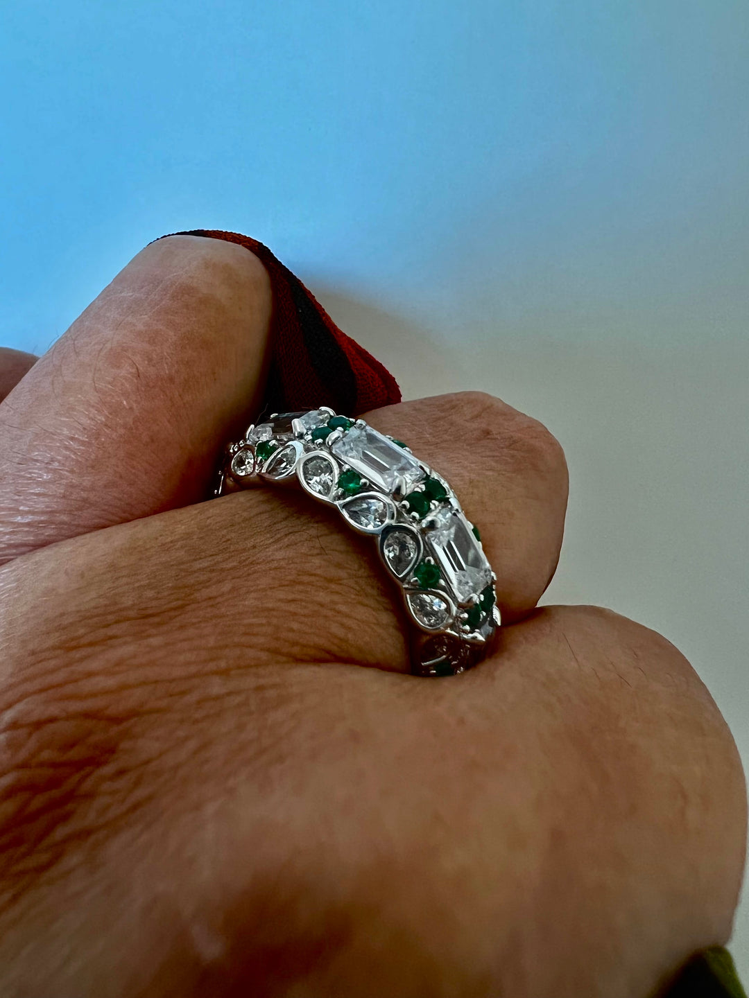 Designer Pure Silver Cubic Zirconia Ring