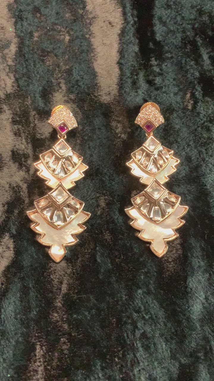 Kundan Mother of Pearl Earrings