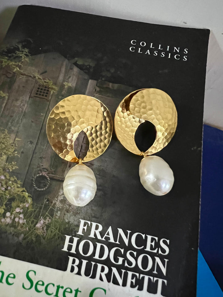 Classy Pearl Drop Gold Tone Earrings