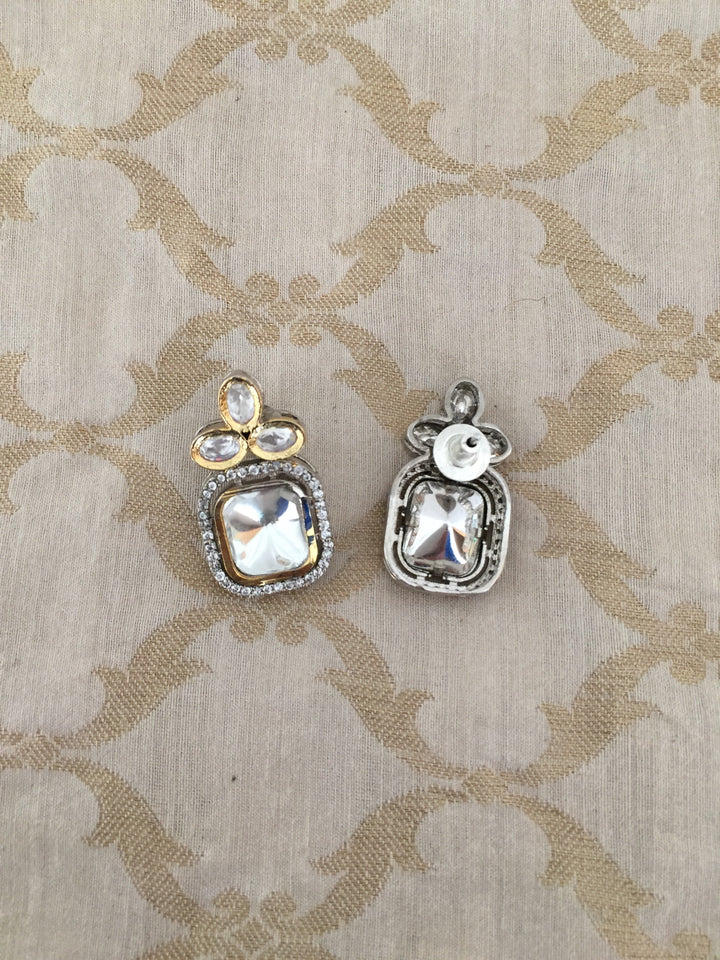 High Quality Square Shaped Kundan Necklace with Studs