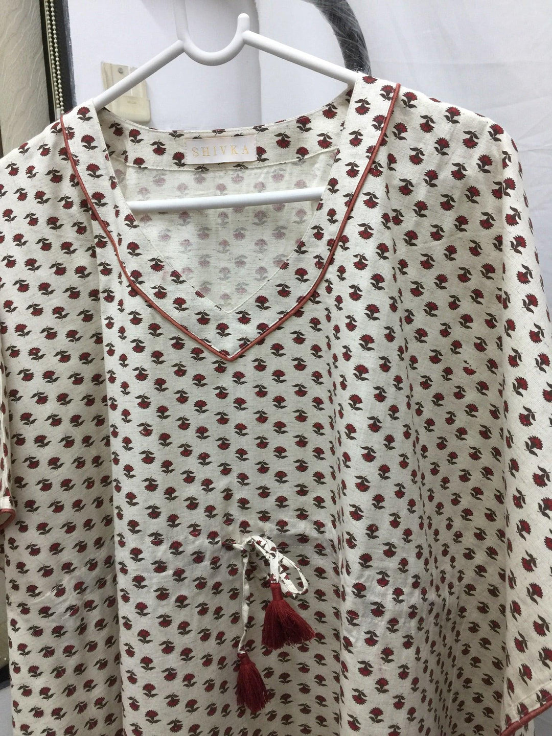 Indian Print Cotton Kaftan - SHIVKA