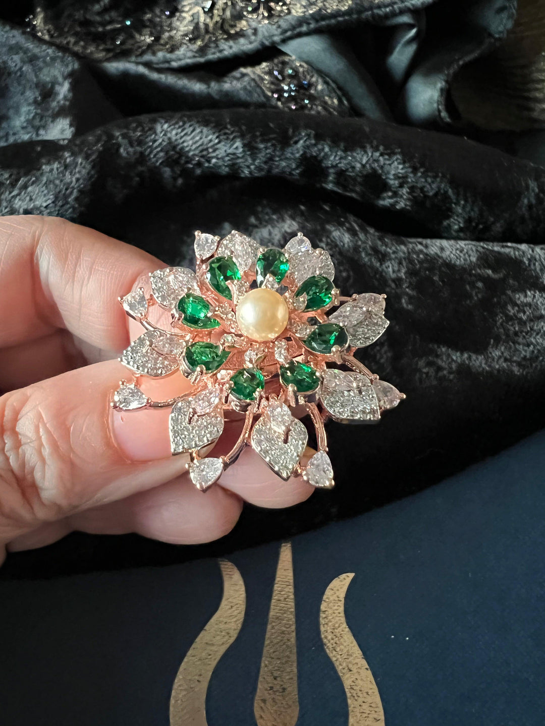 Statement Emerald Zirconia Ring - SHIVKA