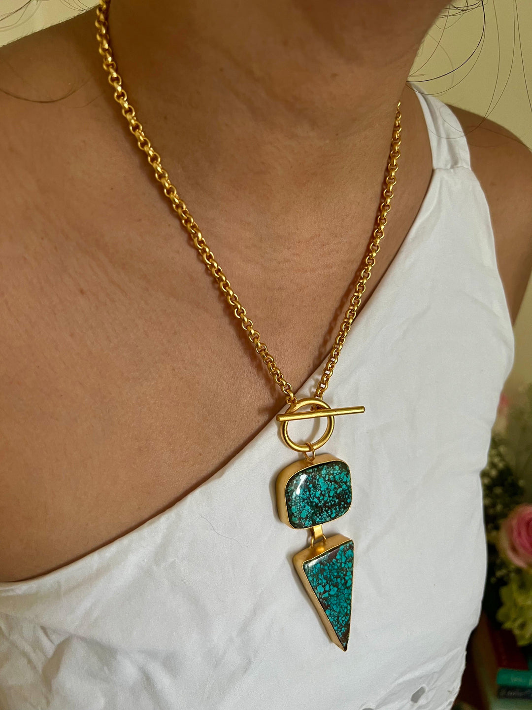 Statement Turquoise Necklace - SHIVKA