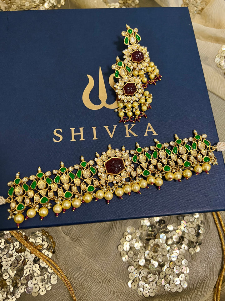 Royal Pachi Kundan Choker with Earrings