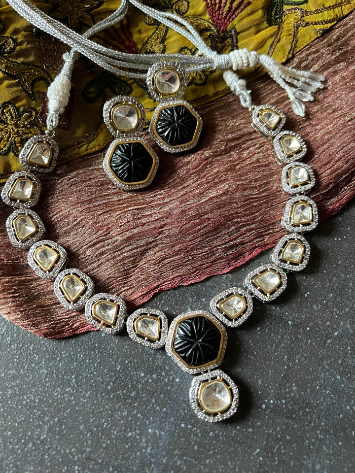 Victorian Kundan Necklace with Earrings