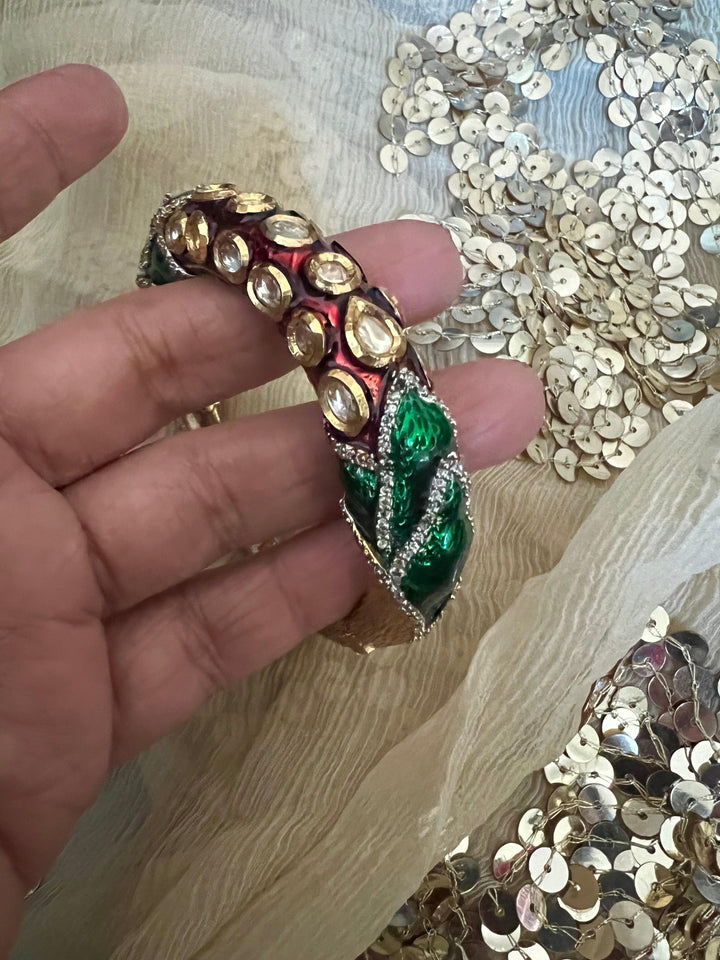 Vintage Enamelled Kundan Bracelet - SHIVKA