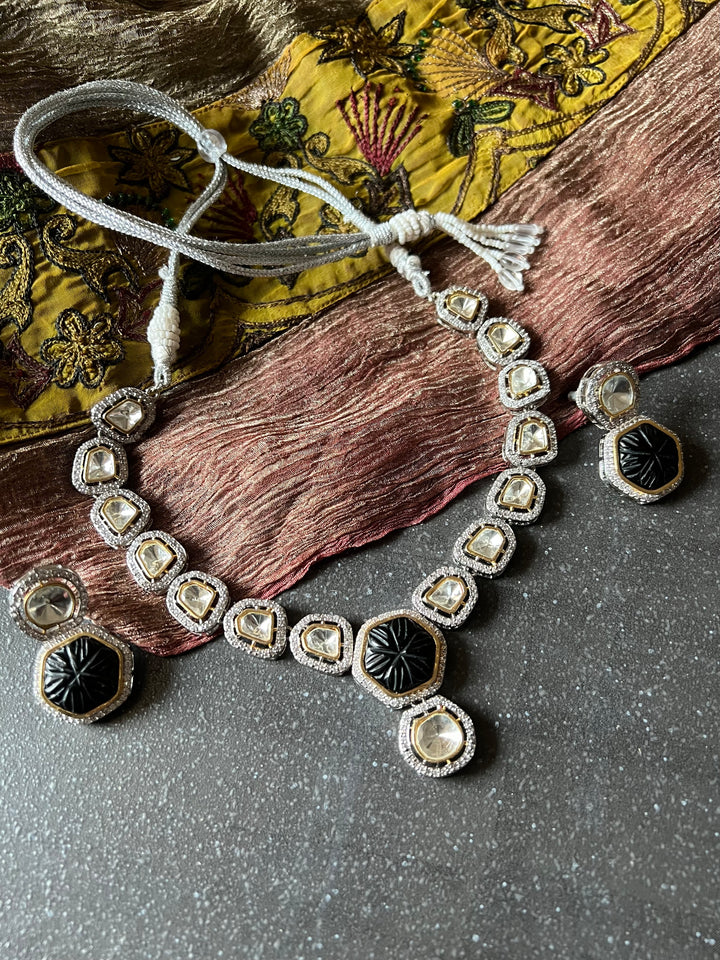 Victorian Kundan Necklace with Earrings