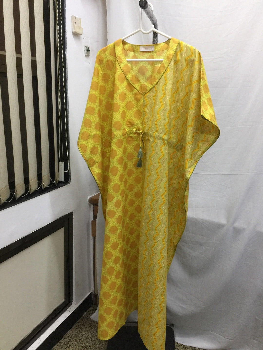 Indian Print Cotton Kaftan - SHIVKA