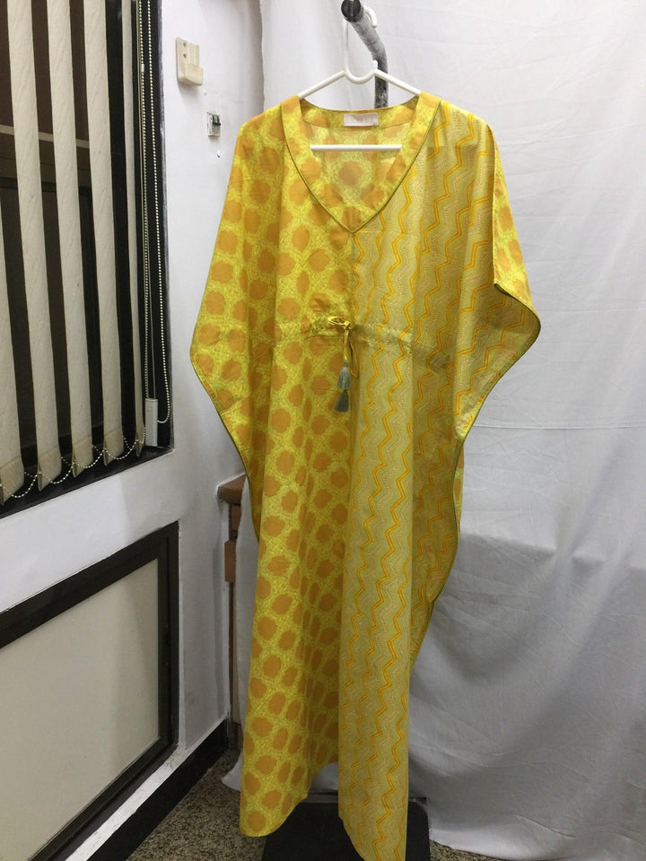 Indian Print Cotton Kaftan - SHIVKA