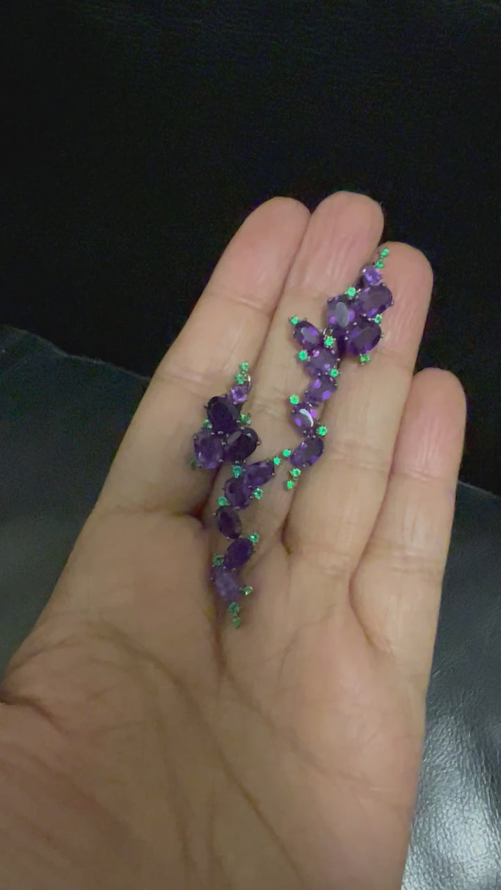 Minimalist 925 Silver Amethyst Danglers