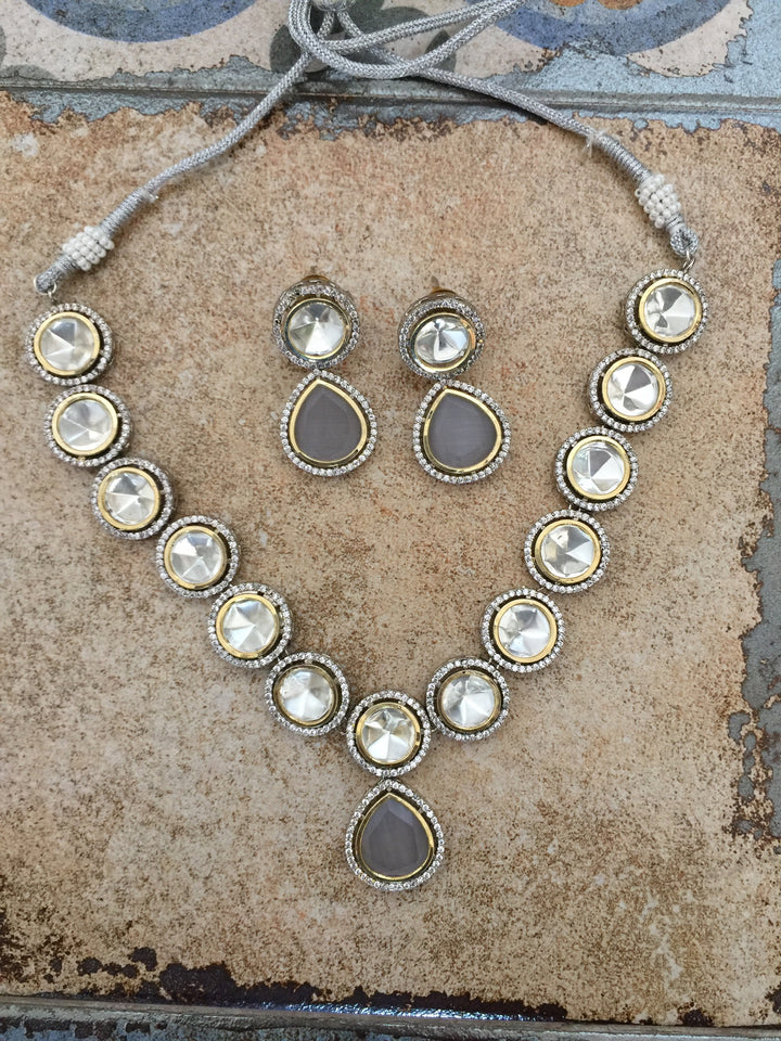 Victorian Kundan Necklace with Earrings
