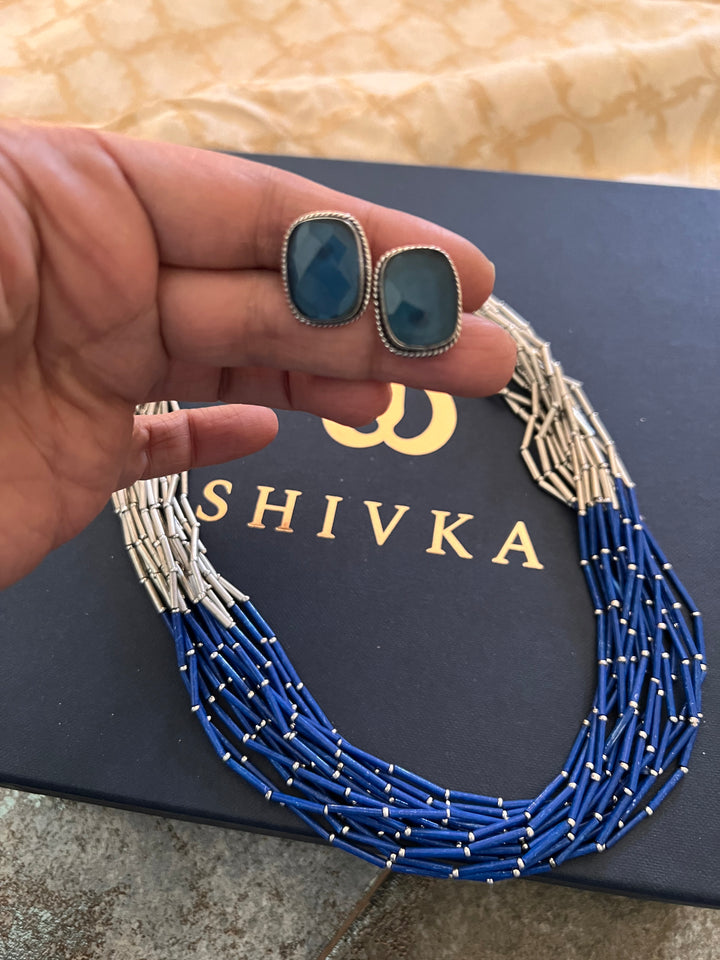 Beaded Necklace with Studs