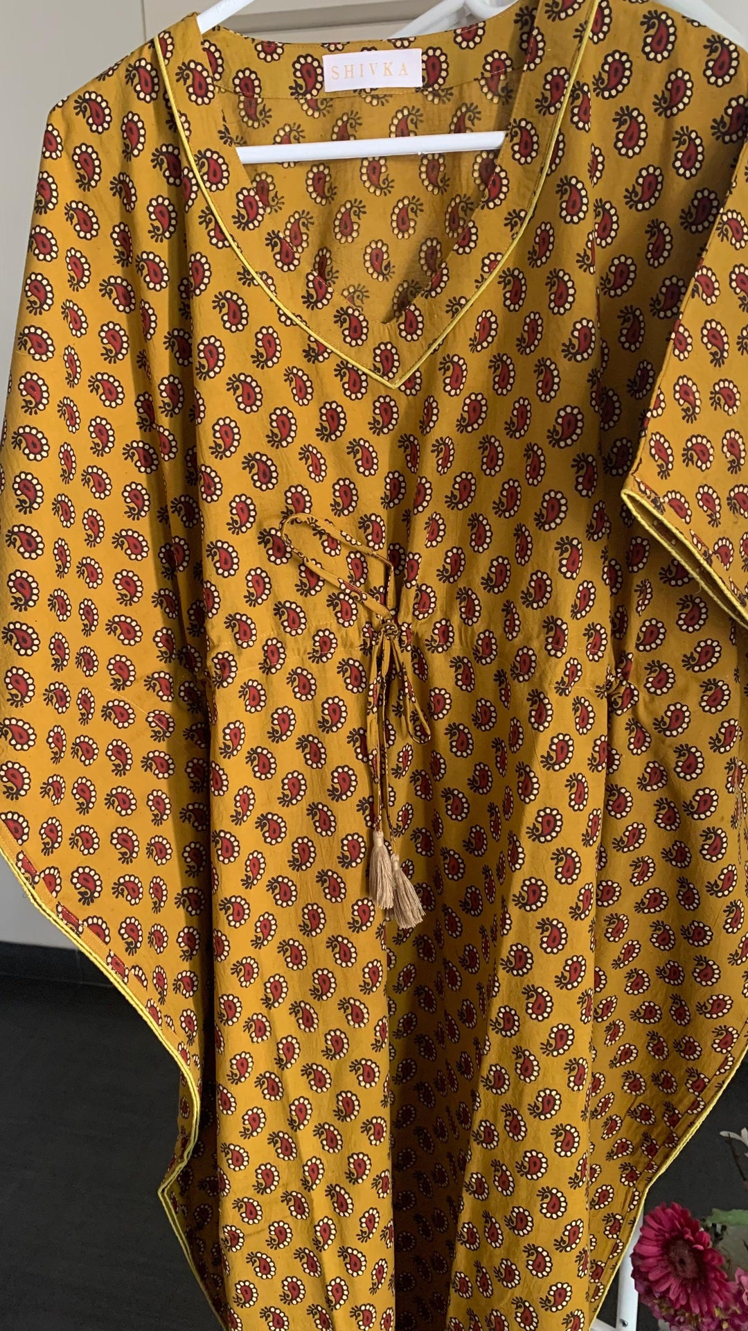 Indian Print Cotton Kaftan - SHIVKA