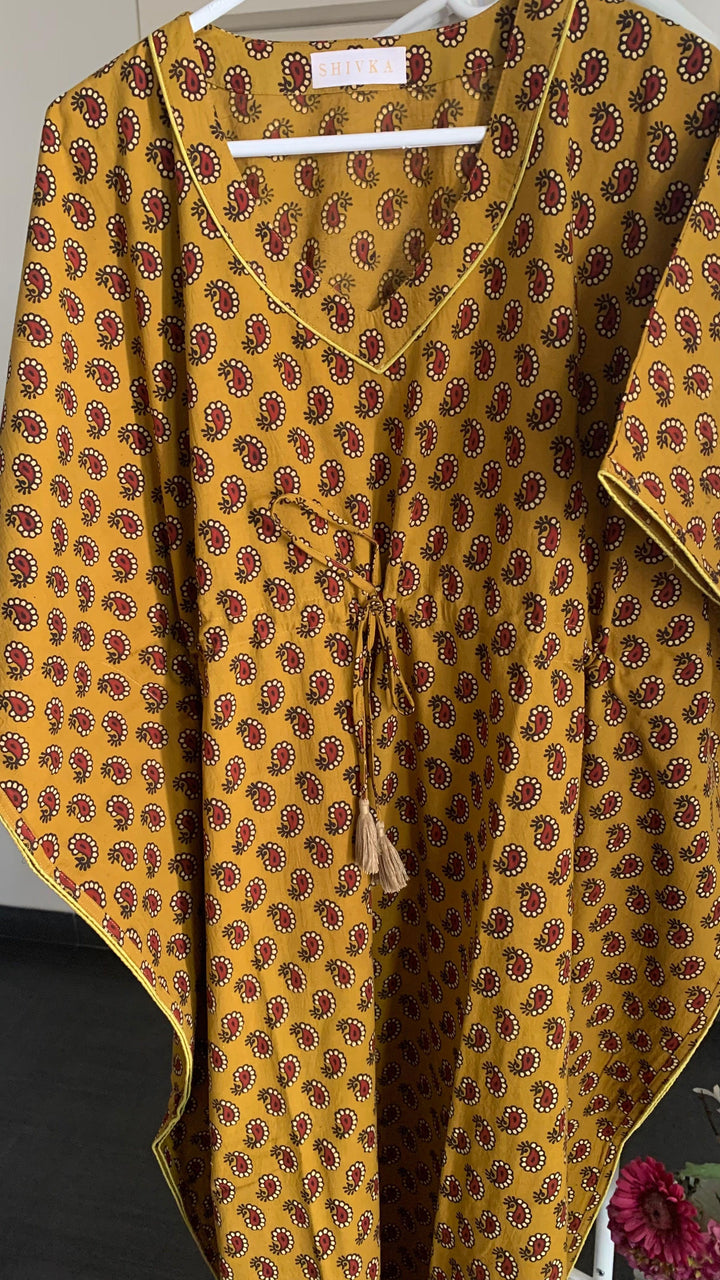 Indian Print Cotton Kaftan - SHIVKA