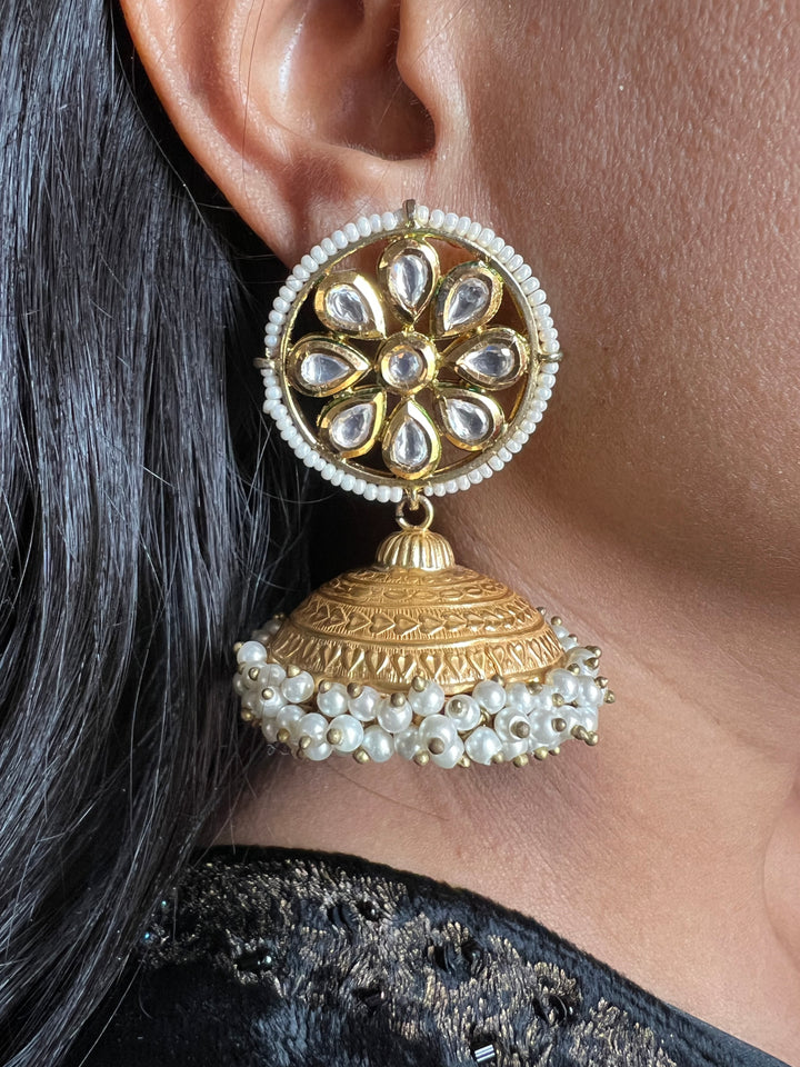 Flower Dome Jhumka Earrings