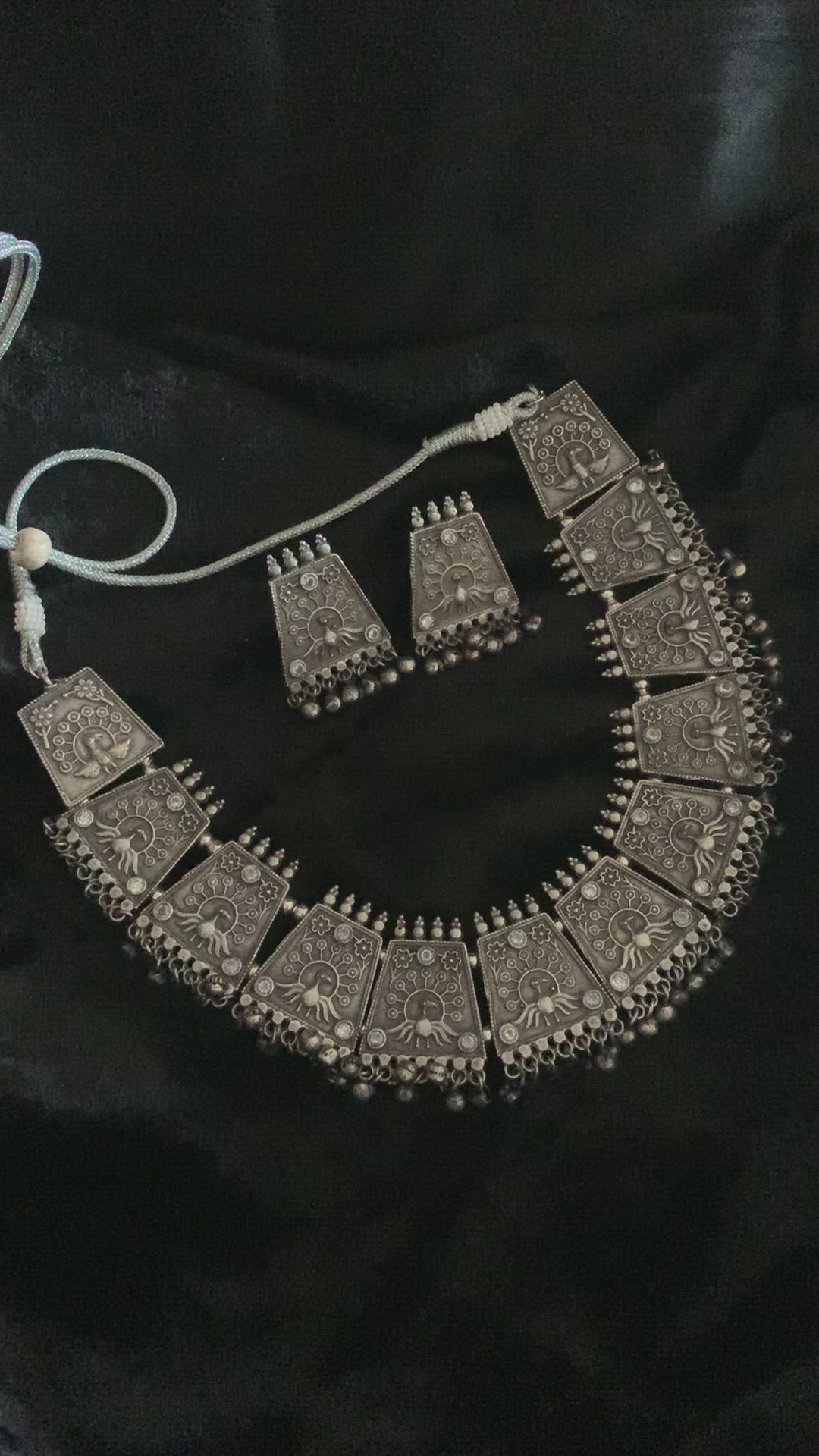 Antique Peacock Necklace with Studs