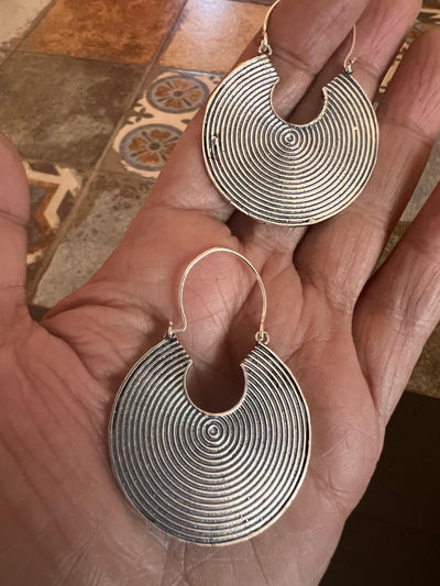 Spiral Design and Hoop Earrings - SHIVKA