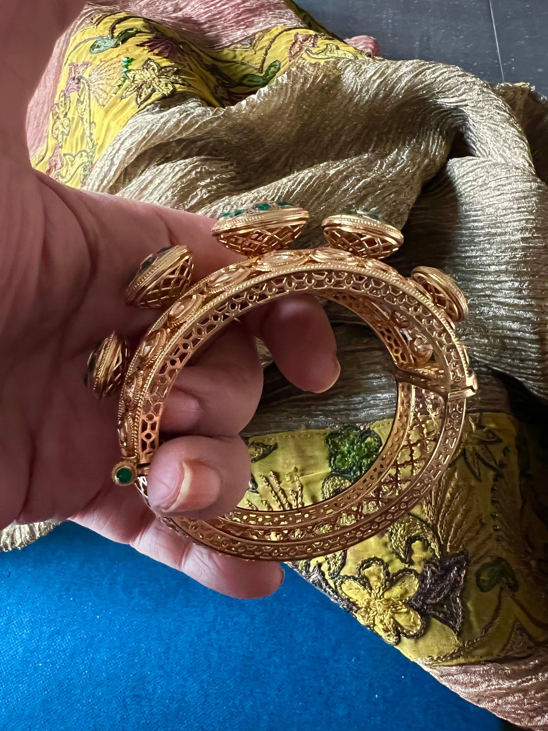 Statement Wedding Kundan Cuff - SHIVKA