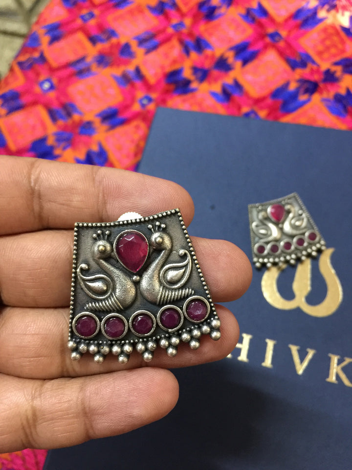 Antique Twin Peacock Earrings