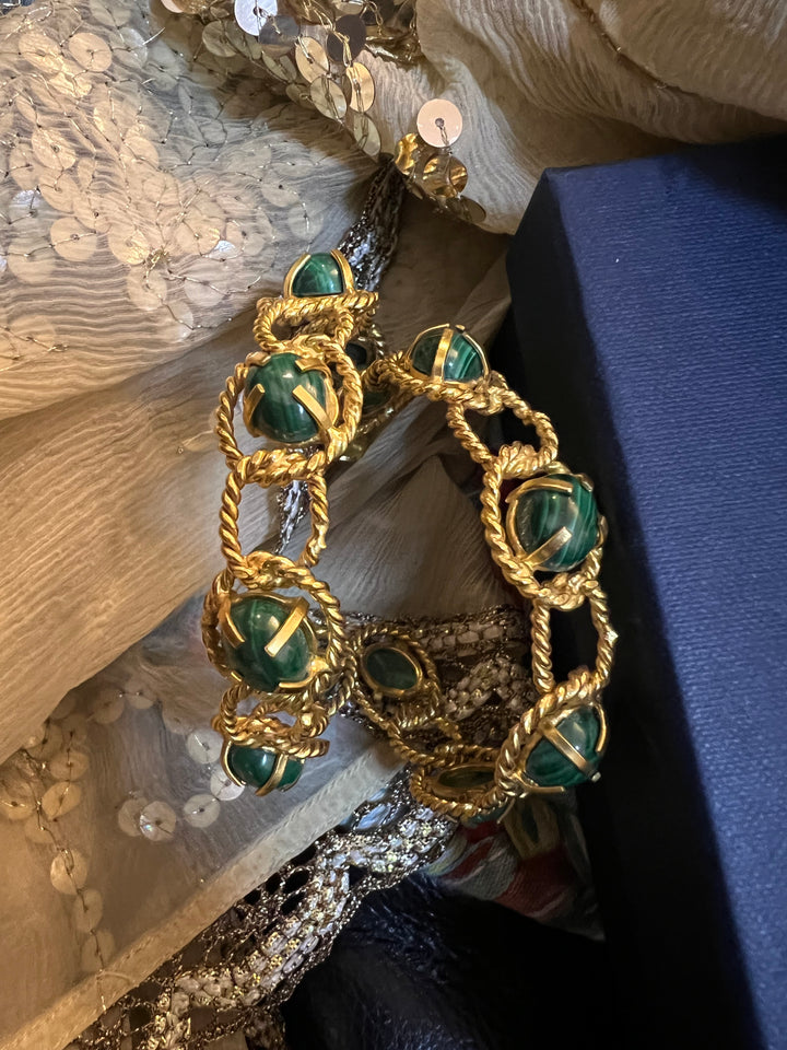 Designer Malachite Hoops