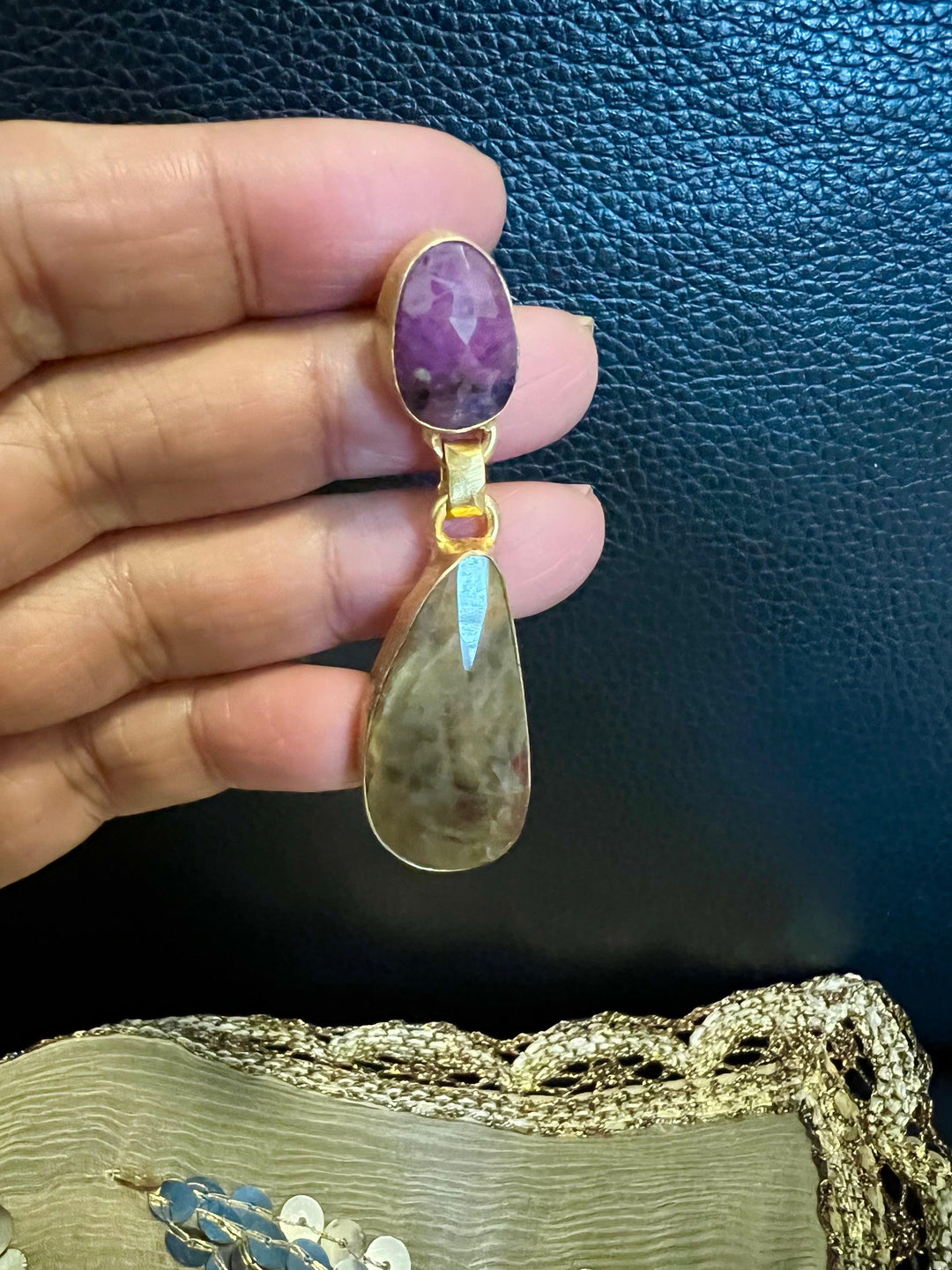 Premium Ruby and Sapphire Earrings - SHIVKA