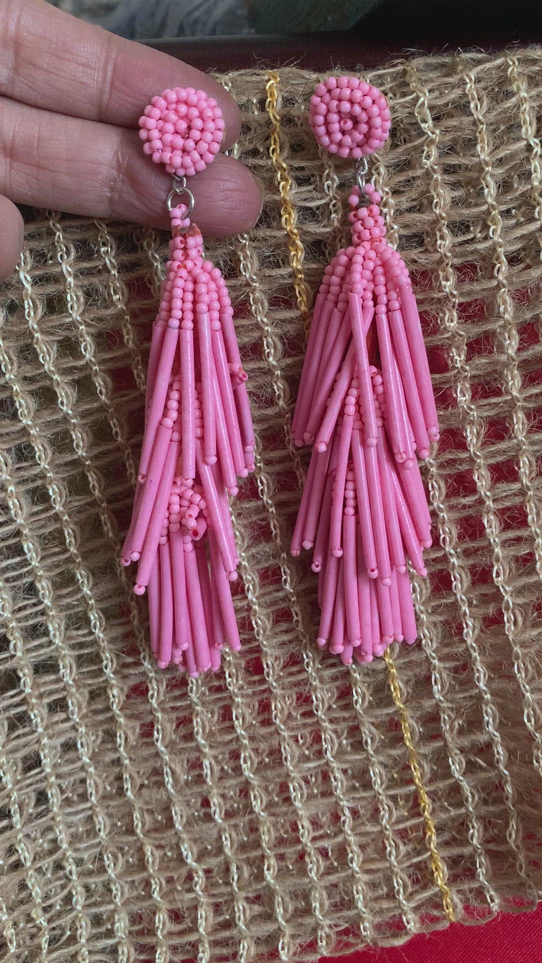 Tasseled Beaded Earrings