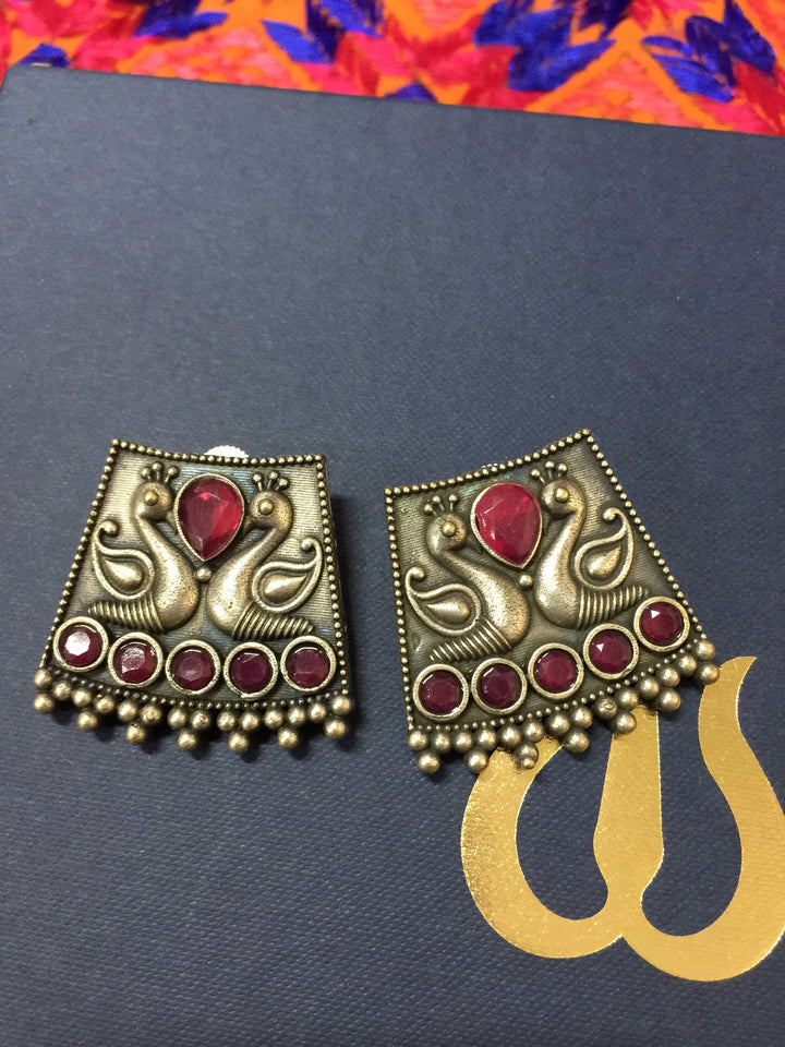 Antique Twin Peacock Earrings