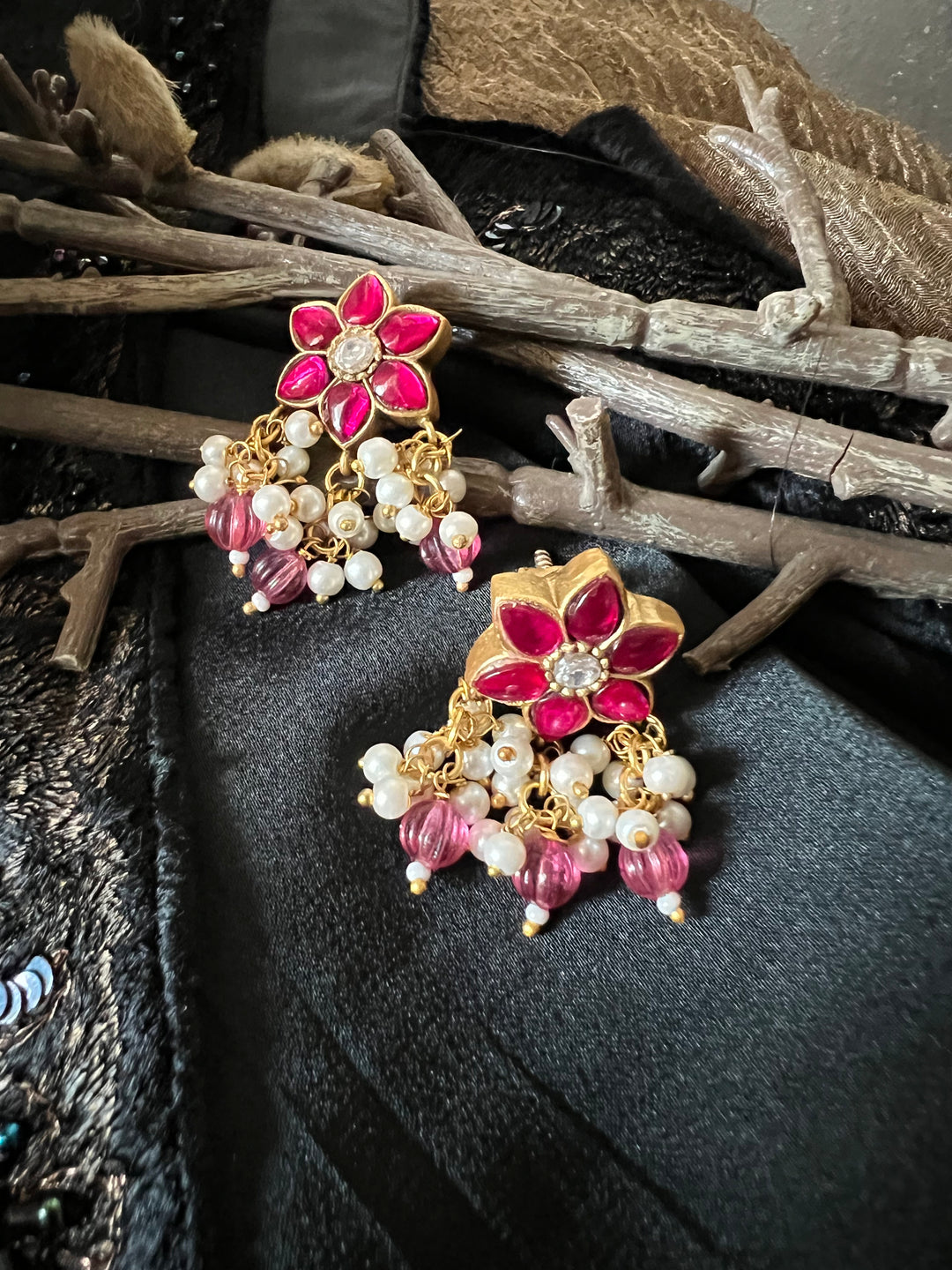 Designer Wedding Necklace with Kundan Earrings