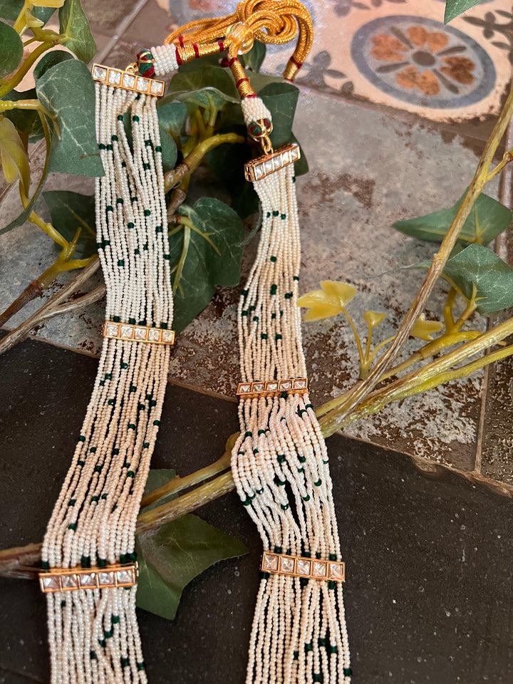 High Quality Kundan Pendant Long Necklace with Statement Earrings - SHIVKA