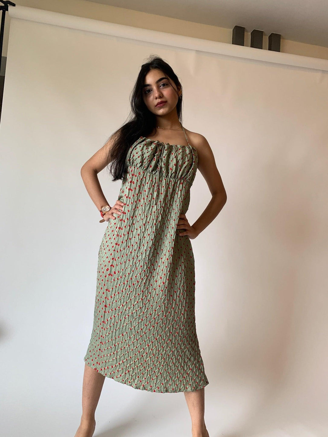 String Tie Midi Dress - SHIVKA